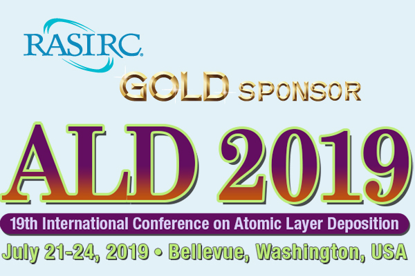 Poster highlighting that RASIRC is a gold sponsor of the 2019 ALD conference.